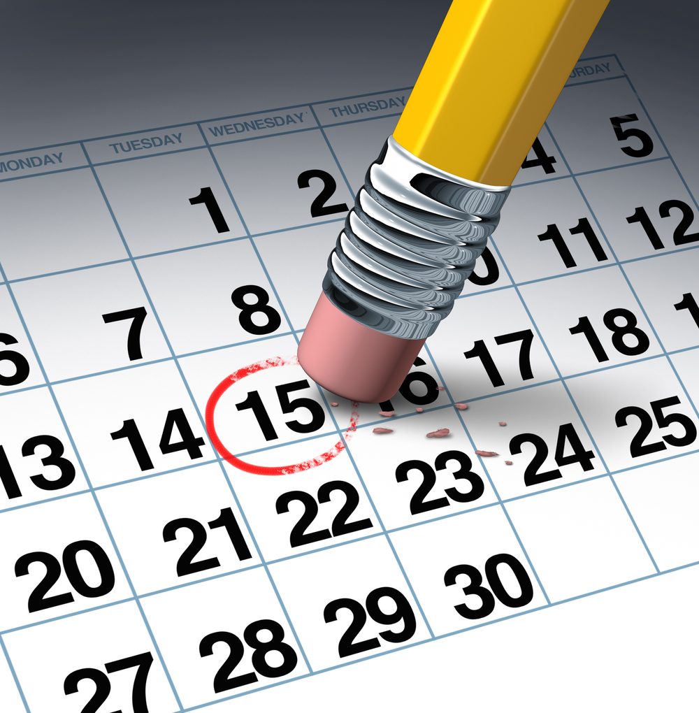 Calendario con una fecha marcada